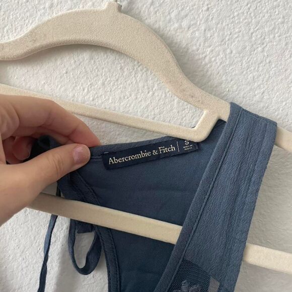 Abercrombie & Fitch Floral Mini Dress Women's S Embroidered Blue Short Vintage - Picture 4 of 6